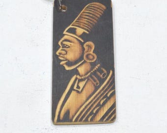 African Carved Wood Key Chain