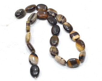 Beads Chinese Multicolor Pietersite Oval Bead Strand