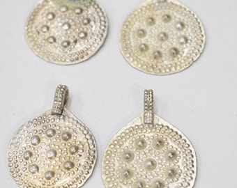 Beads Kuchi Silver Round Pendants 40mm