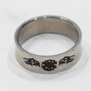 Ring Stainless Steel Etched Band Ring