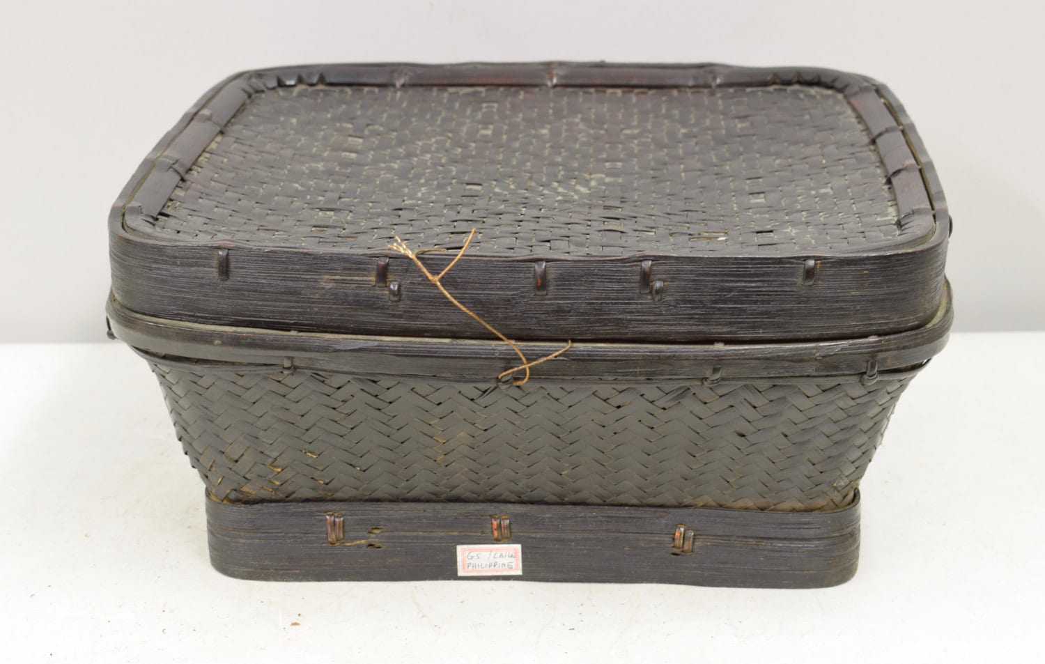 Basket Rice Box Square Rattan Ifugao Tribe Philippines Handmade Woven