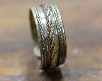 Ring Silver Tibetan Copper Brass Wire Band Ring