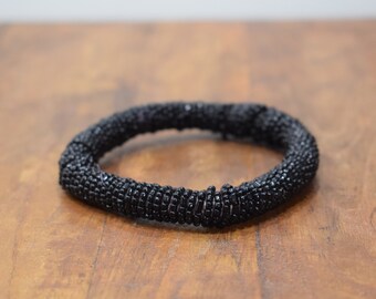Bracelet Beaded Black Bead Bangle Bracelet