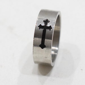 Ring Stainless Steel Etched Band Ring