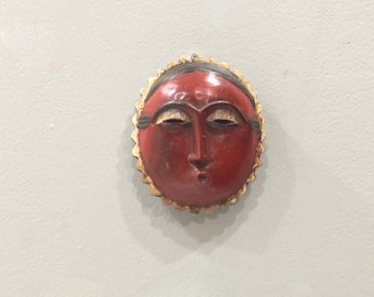 African Baule Moon Mask Akan Tribe