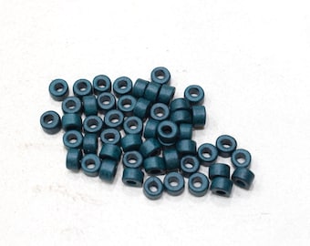 Beads Blue Green Wood Beads 6-7mm