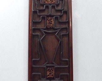 Chinese Carved Wood  Hanging Panel