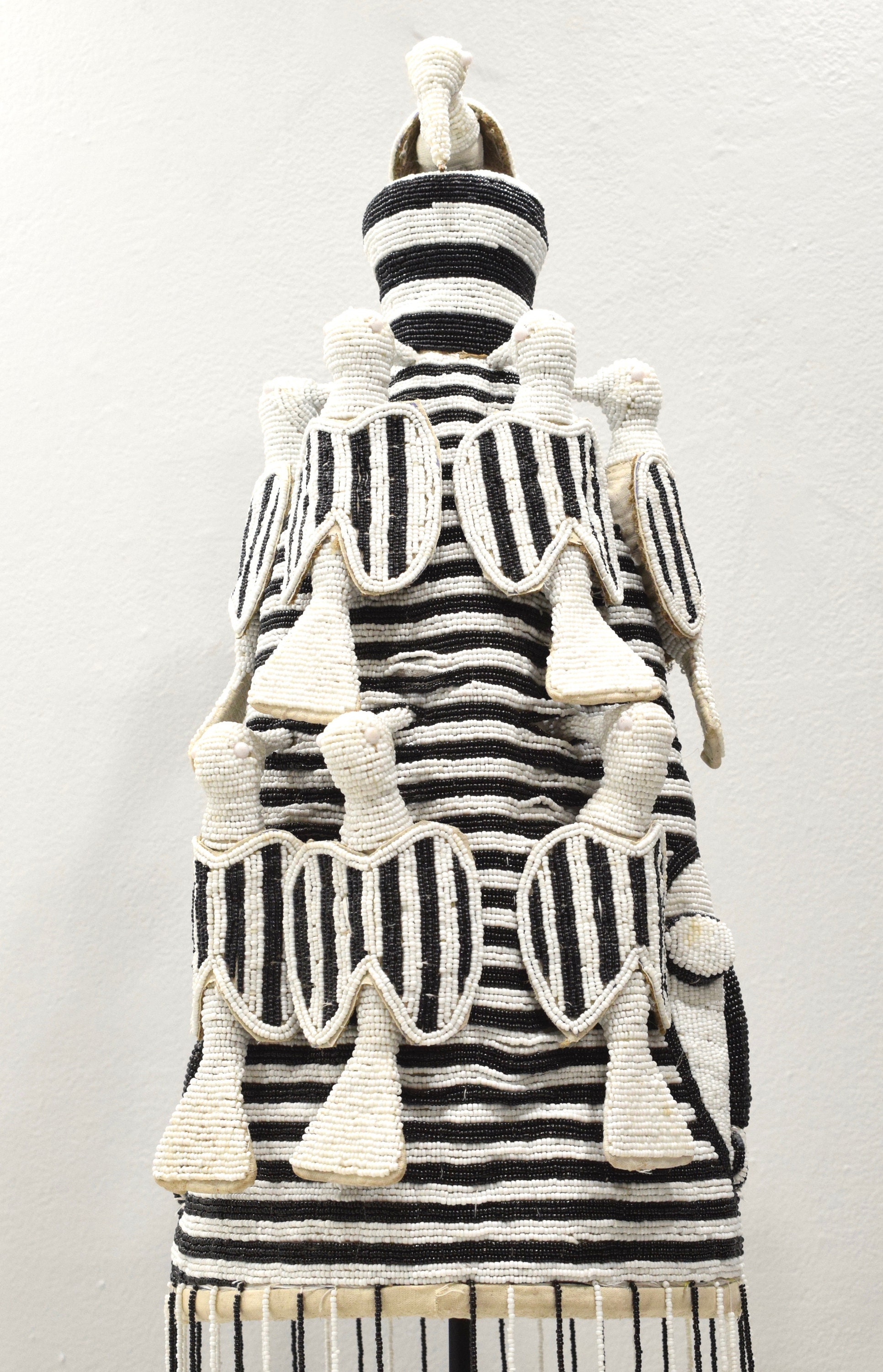 African Yoruba Beaded Colored Birds Crown