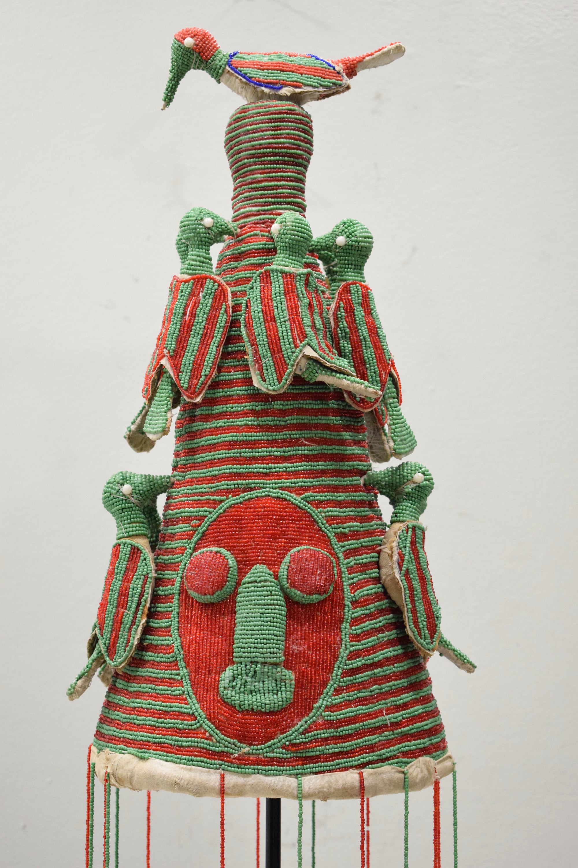 African Yoruba Beaded Crown Beaded Birds Nigeria Beaded Yoruba Crown
