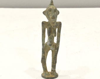 African Metal Dogon Female Statue Mali