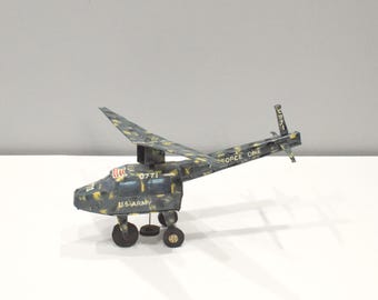 African Safari Recycled Tin Helicopter Tanzania