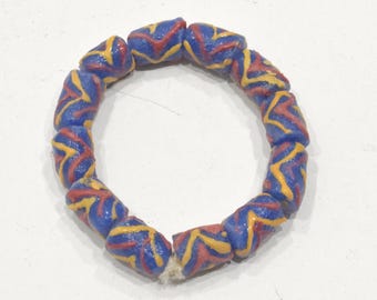 African Krobo Glass Bead Bracelet Ghana West Africa