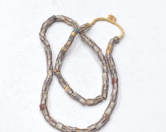 African Sand Cast Glass Bead Strand Ghana