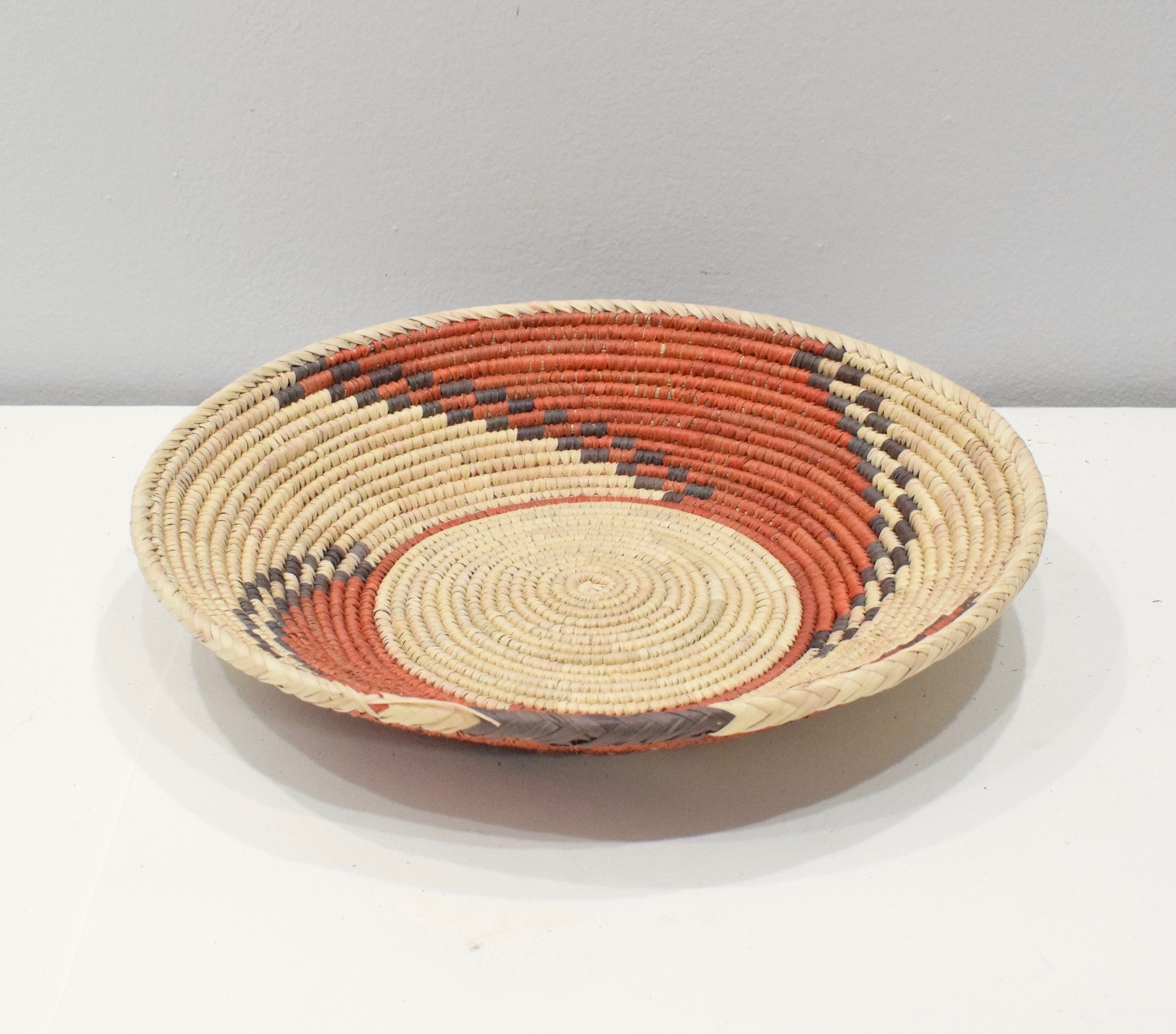 African Basket Botswana Natural Colors South Africa Woven Palm Food Basket