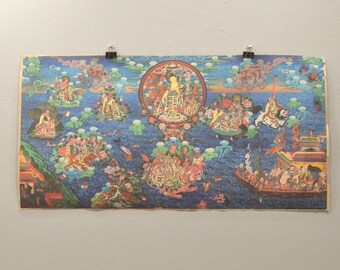 Tibetan Thangka Print Painting Buddhist Deity