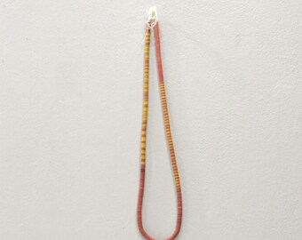 African Vinyl Record Bead Strand Necklace Mali