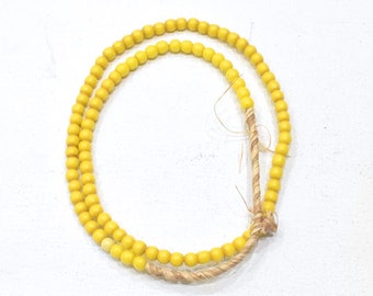 African Dark Yellow Glass Beads