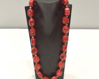 Chinese Red Coral Necklace