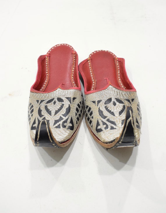 Shoes Silver Embroidered India Leather Wedding Sh… - image 2