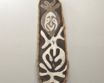 Papua New Guinea Mens Hut Wood Bark Painting