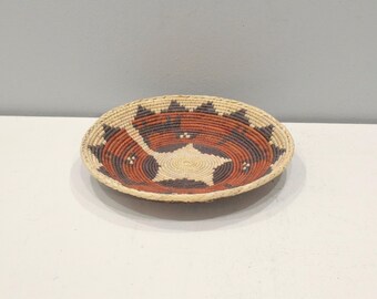 African Basket Botswana Natural Colors South Africa Woven Palm Food Basket