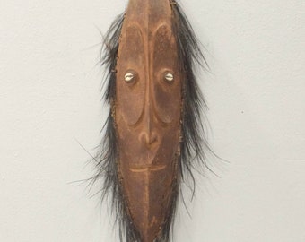 Mask Papua New Guinea Latmul Tribe Wood Feather Mask