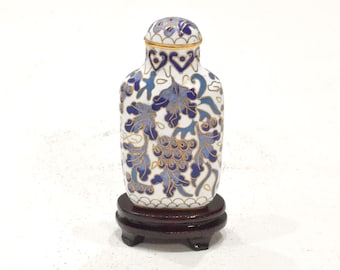 Chinese Cloisonne' Flower Vase on Wooden Stand