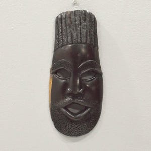 African Mask Ebony Carved Malawi Mask