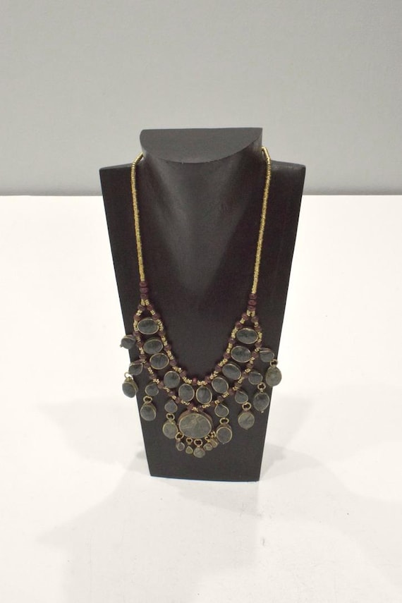 Middle Eastern Silver Kuchi  Moss Green Double Pe… - image 1