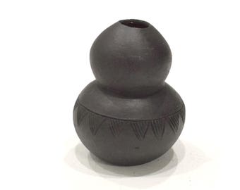 African Zulu Etched Pottery Vase