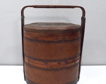 Chinese Antique Wedding Split Bamboo Basket