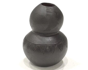 African Zulu Etched Pottery Vase