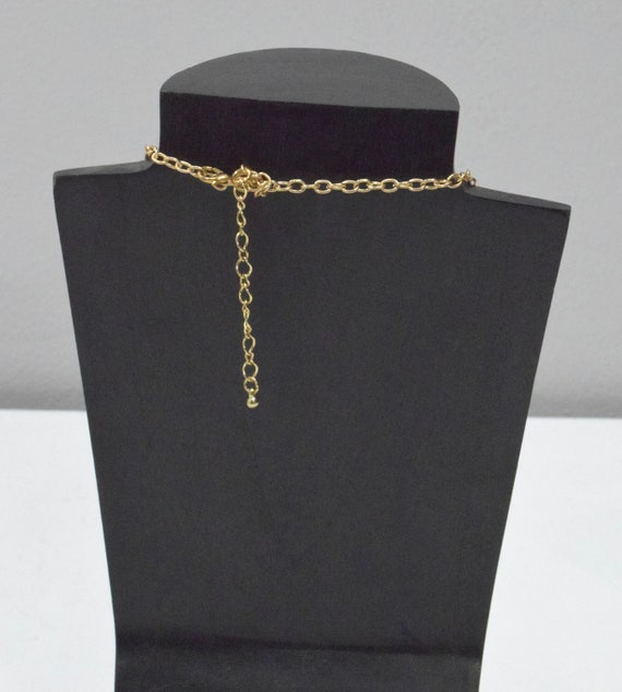 Orange Rectangular Gold Necklace - image 2