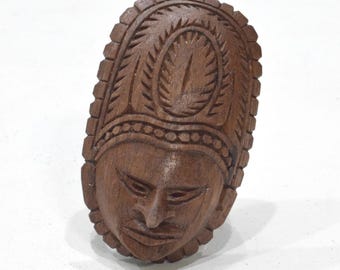 Papua New Guinea Carved Wood Mask Face Napkin Holder