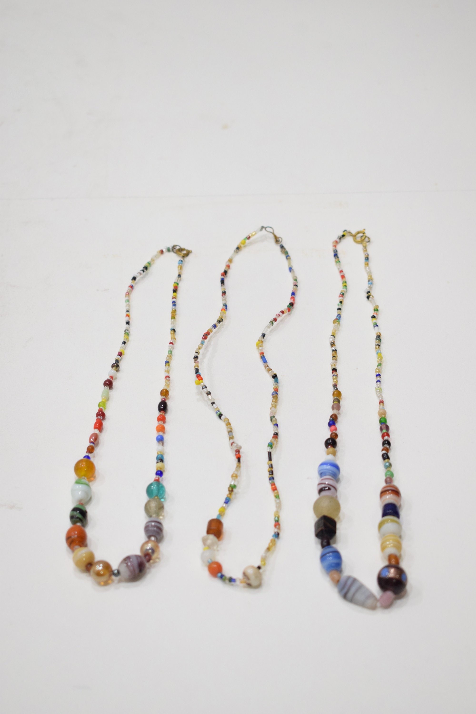 Necklace 3 Assorted Beaded Glass Necklaces