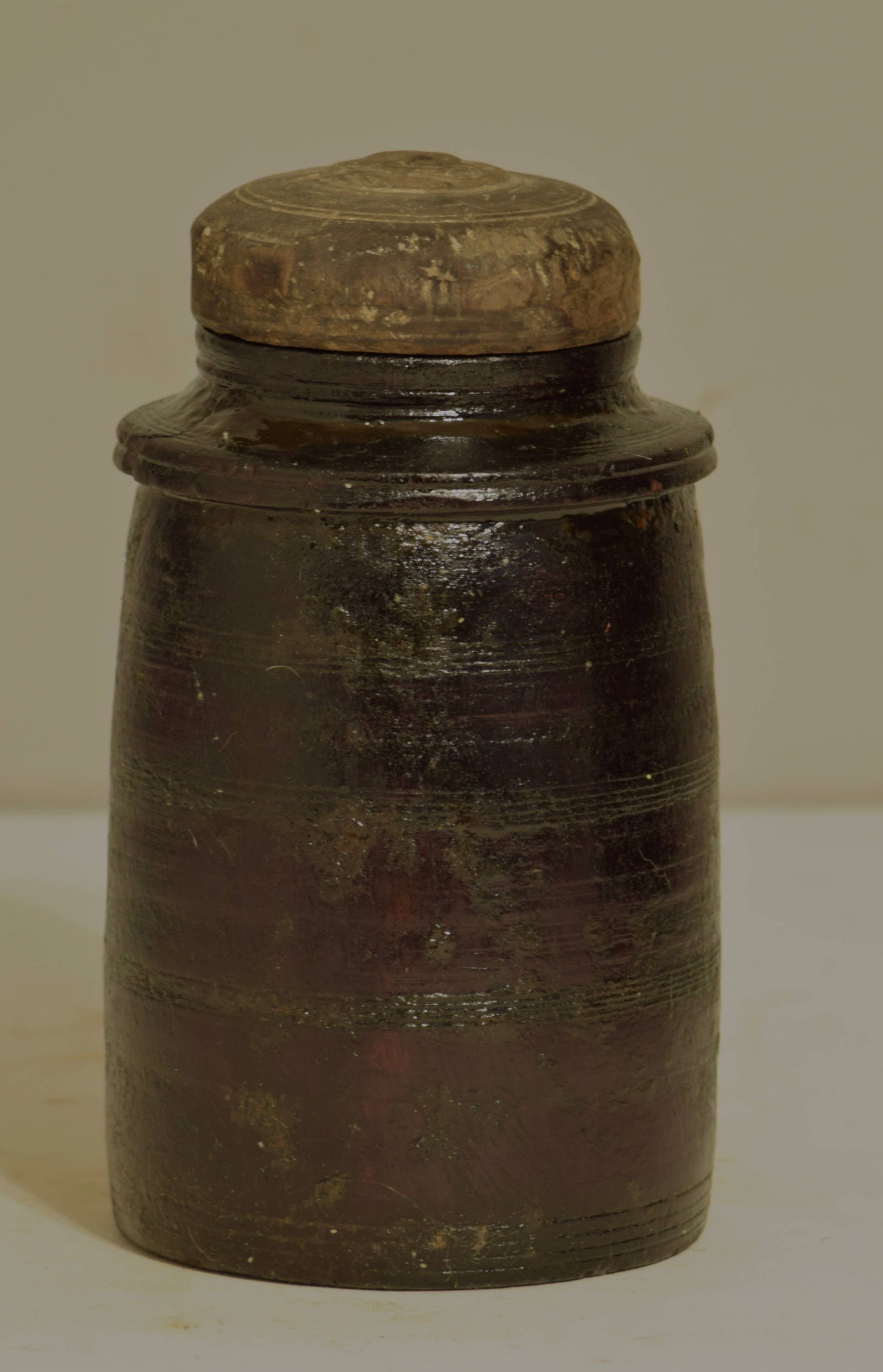 Nepal Jar Ghee Butter Hand Carved Hand Wood Offerings Ghee Butter Jar