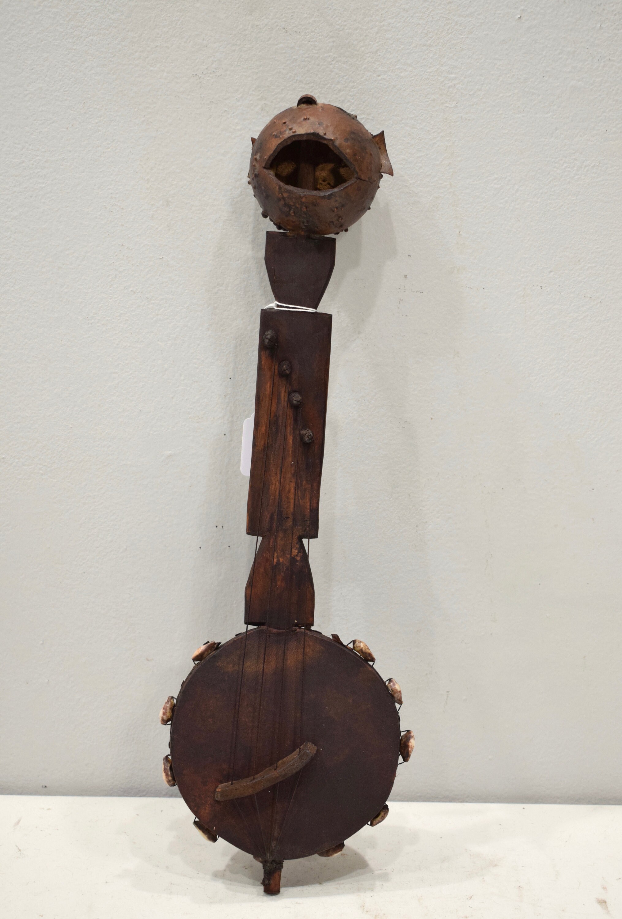 African Gourd Guitar West Africa Cowrie Shell Musical Gourd Guitar