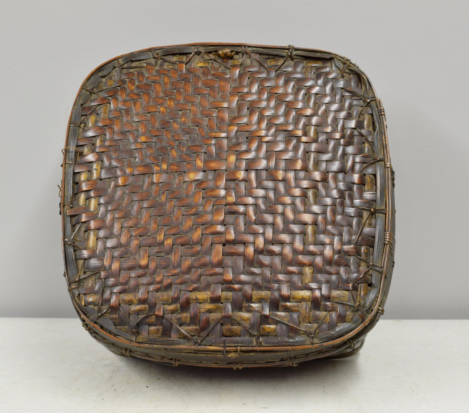 Basket Rice Box Square Rattan Ifugao Tribe Philippines Handmade Woven