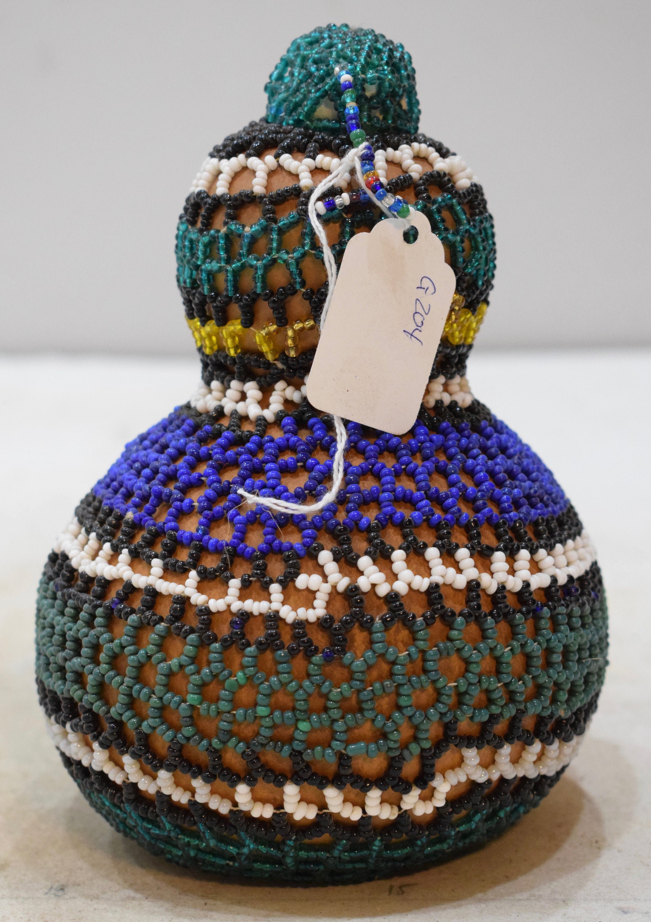African Zulu Beaded Snuff Gourd South Africa Handmade Beaded Gourd