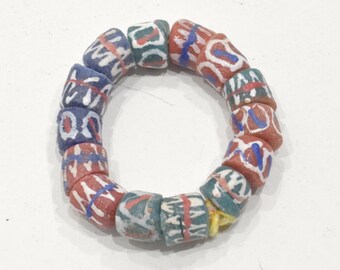 African Krobo Glass Bead Bracelet Ghana West Africa