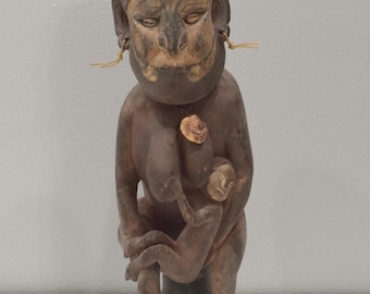 Papua New Guinea Double Figure Mother and Baby Statue Korogao Village