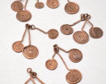 Beads Old Masai Turkana Copper 3 Pendant Set 38mm