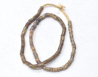 African Sand Cast Glass Bead Strand Ghana