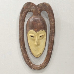 African Kwele Plank Mask Gabon Initiation Mask
