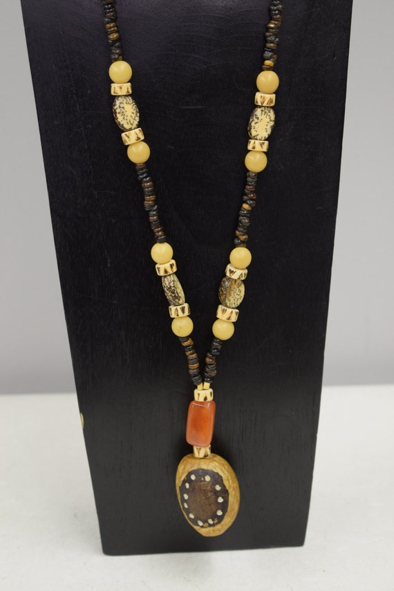 Necklace African Doum Palm Nut Tree Seed Necklace - image 2
