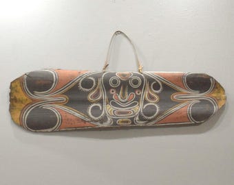 Papua New Guinea Mens Hut Wood Bark Painting