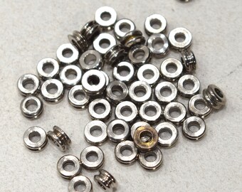 Beads Silver Grooved Round Beads 6mm