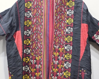 Coat Black Turkmen Embroidered Coat