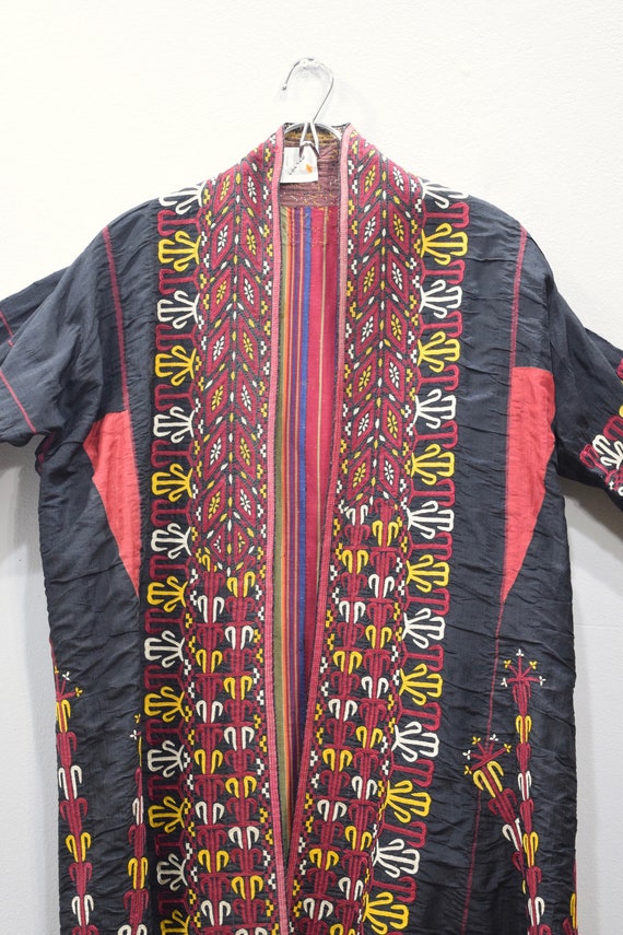 Coat Black Turkmen Embroidered Coat