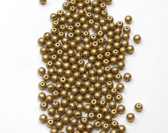 Beads Matte Gold Round Beads 5mm